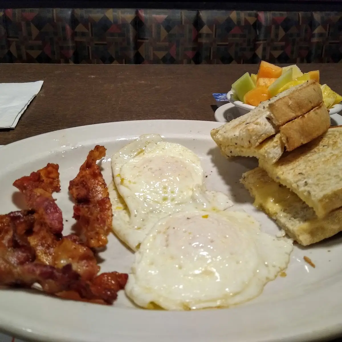 Eggs & Bacon with a Fresh Cut Fruit Cup