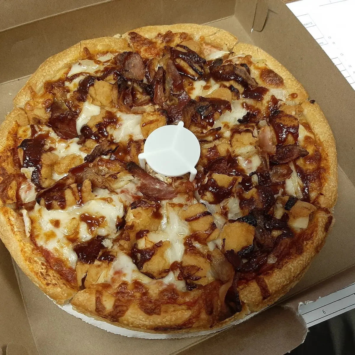 BBQ Chicken Pizza with Onion and Bacon