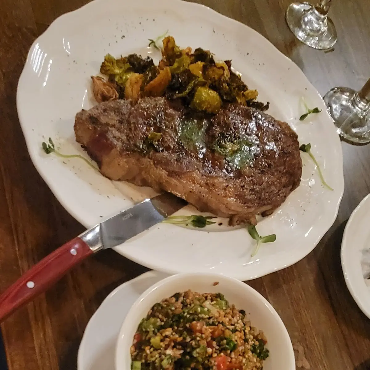 16oz Ribeye Brussel Sprouts Tabouli