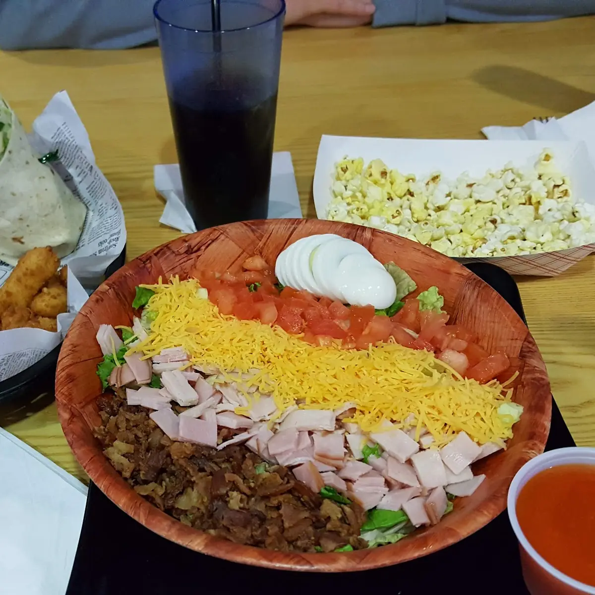 Chicken Wrap Cheese Curds Chef Salad