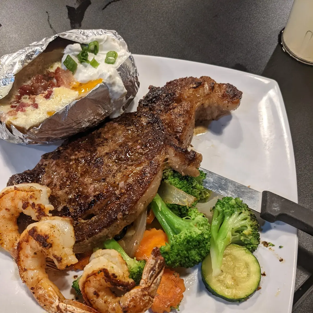 Ribeye Steak and Shrimp