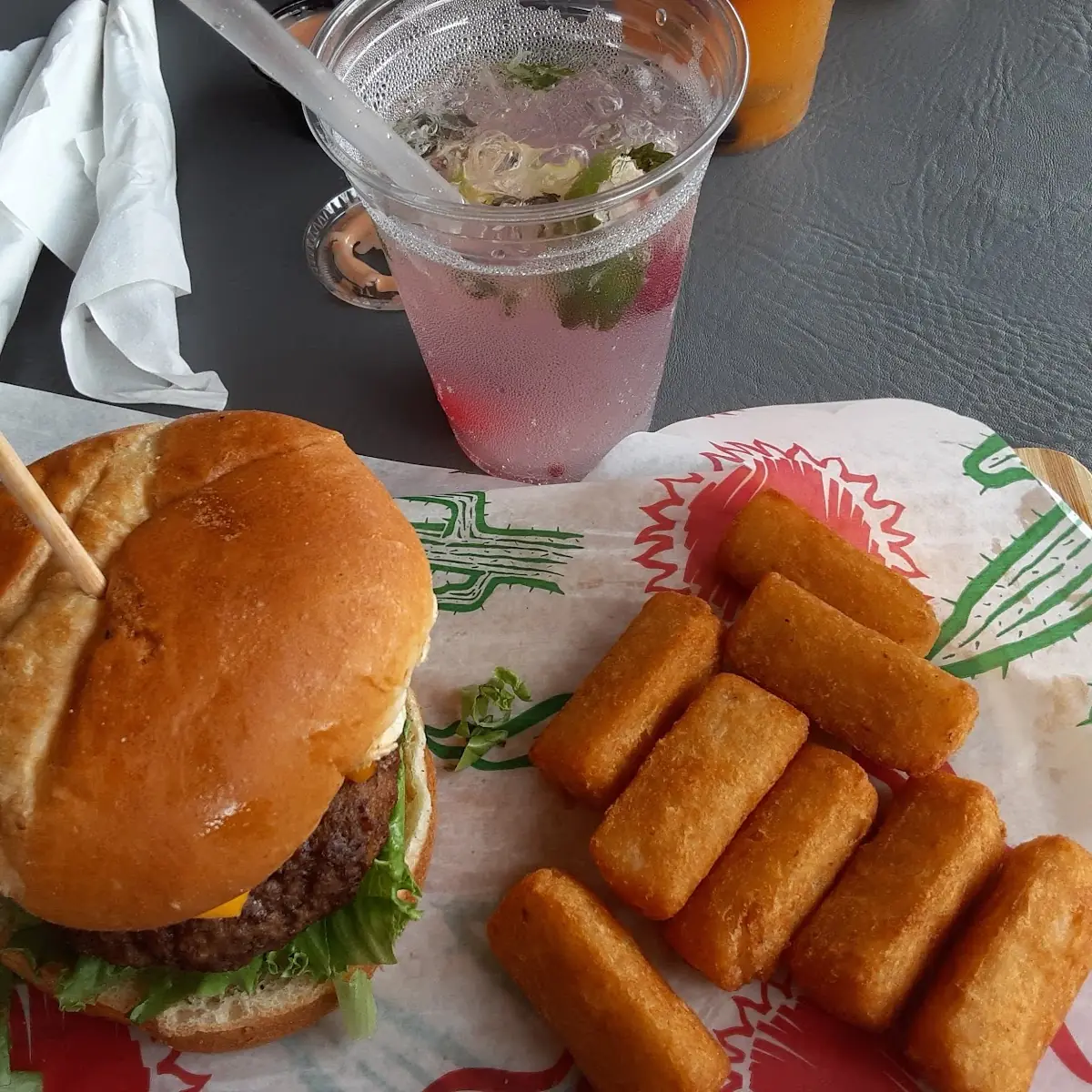 Hamburger in Fried Plantain Buns