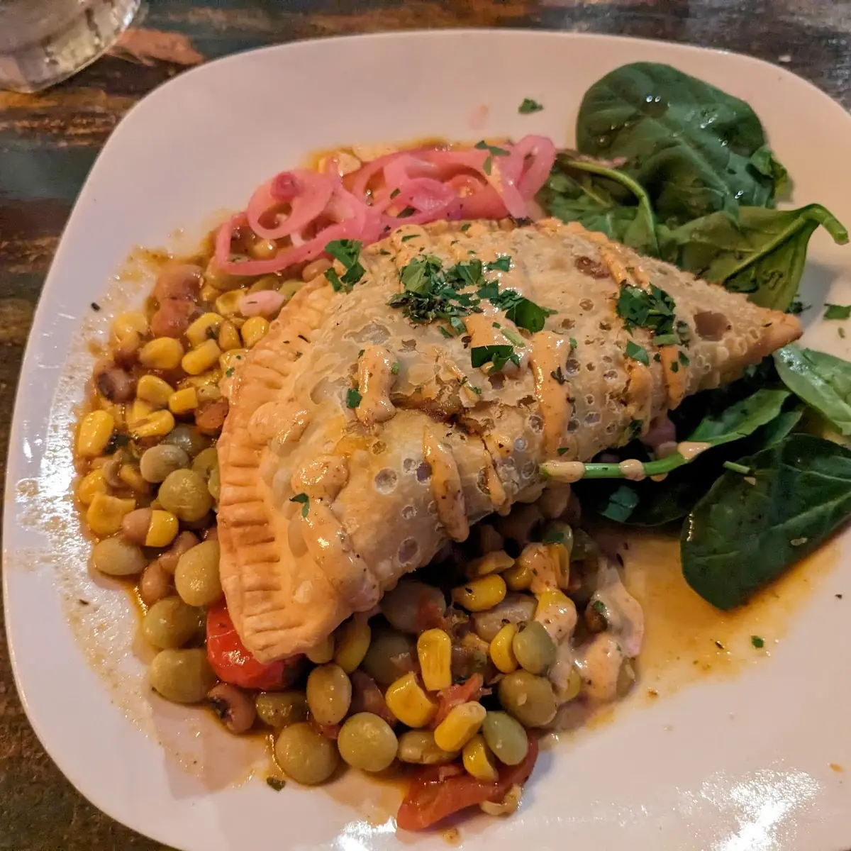 Pulled Pork Empanada with Succotash