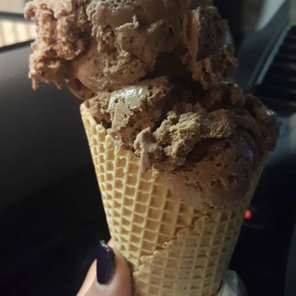 Rocky Road Ice Cream Cone