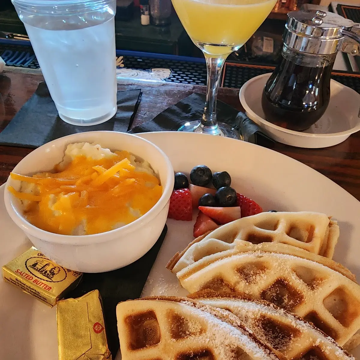 Waffle and Cheese Grits
