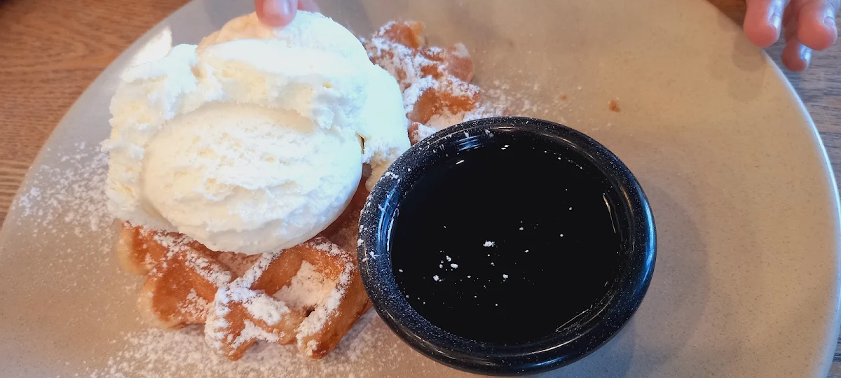Waffles with Ice Cream, Relish on Main