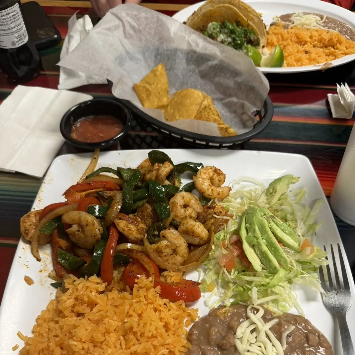 Fajitas Camaron Shrimp Platillo Dinner