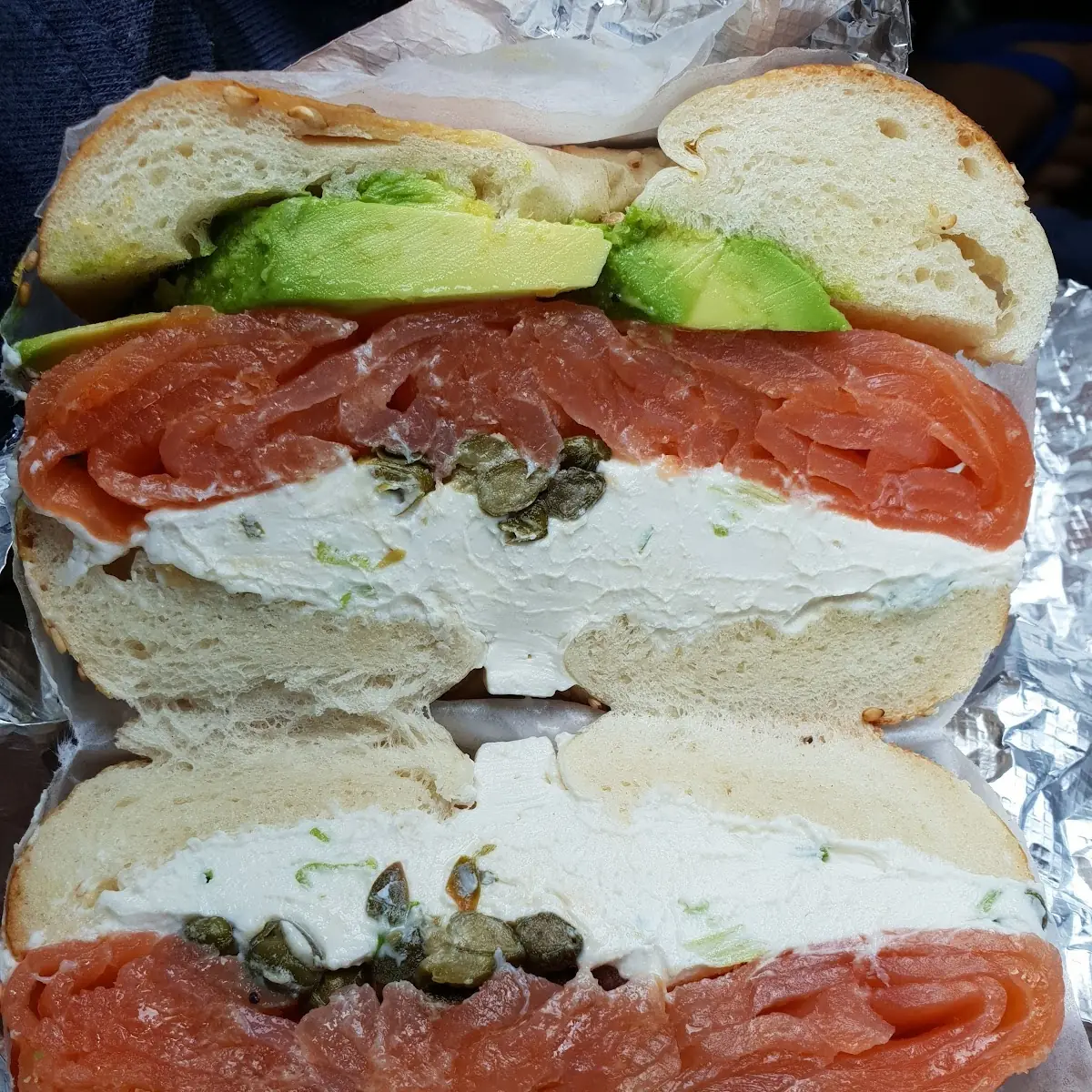 Salmon Capers Cream Cheese Bagel