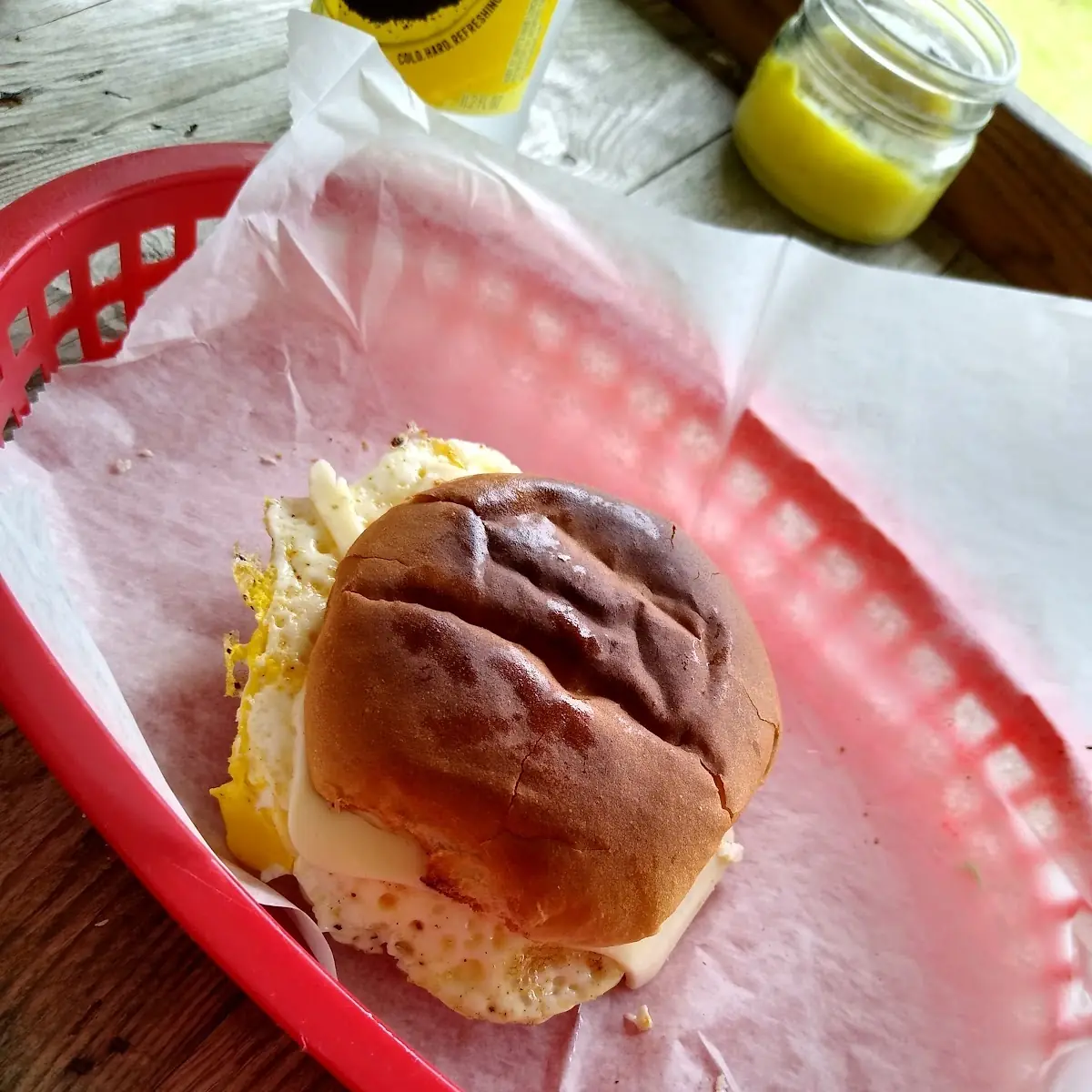 Egg and Pepper Jack Cheese on a Bun