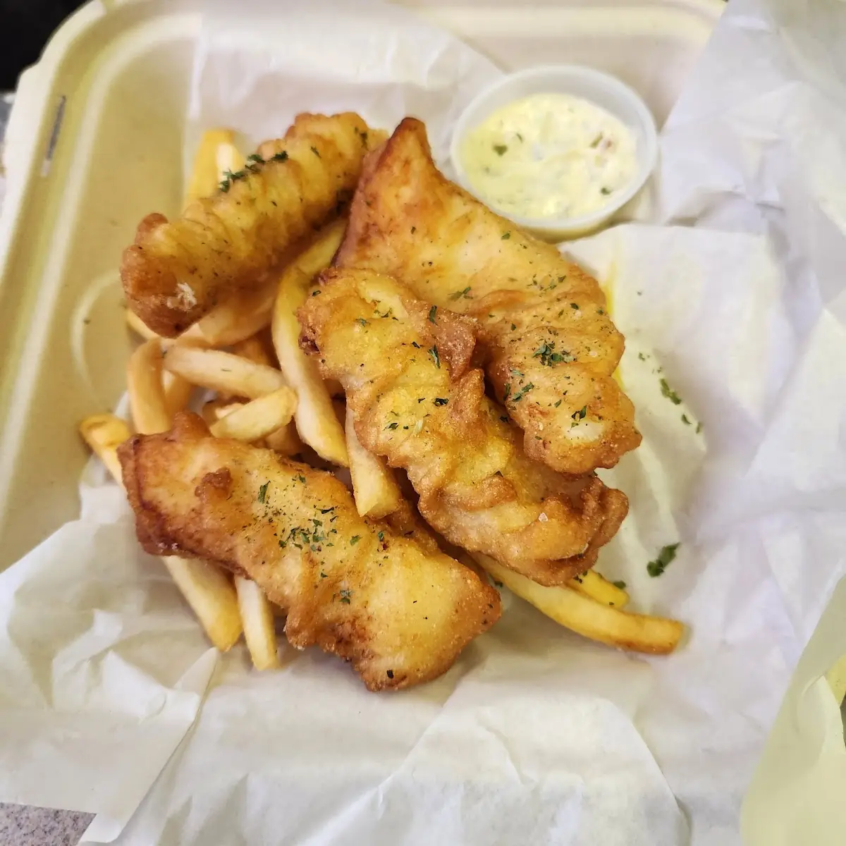 Beer-Battered Halibut and Chips