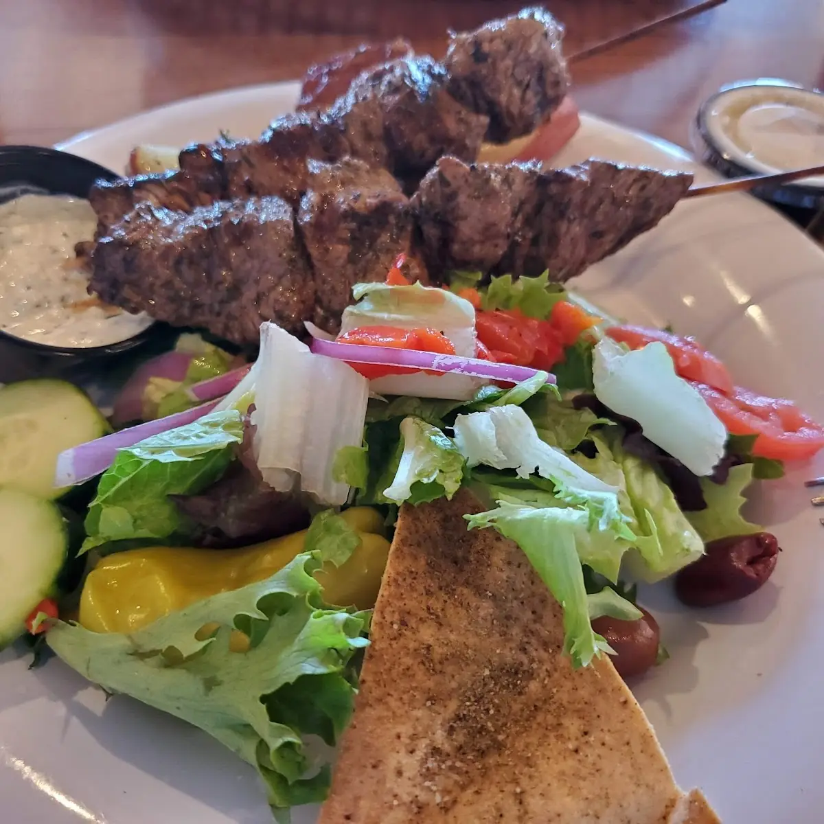 Beef Kabob with Salad