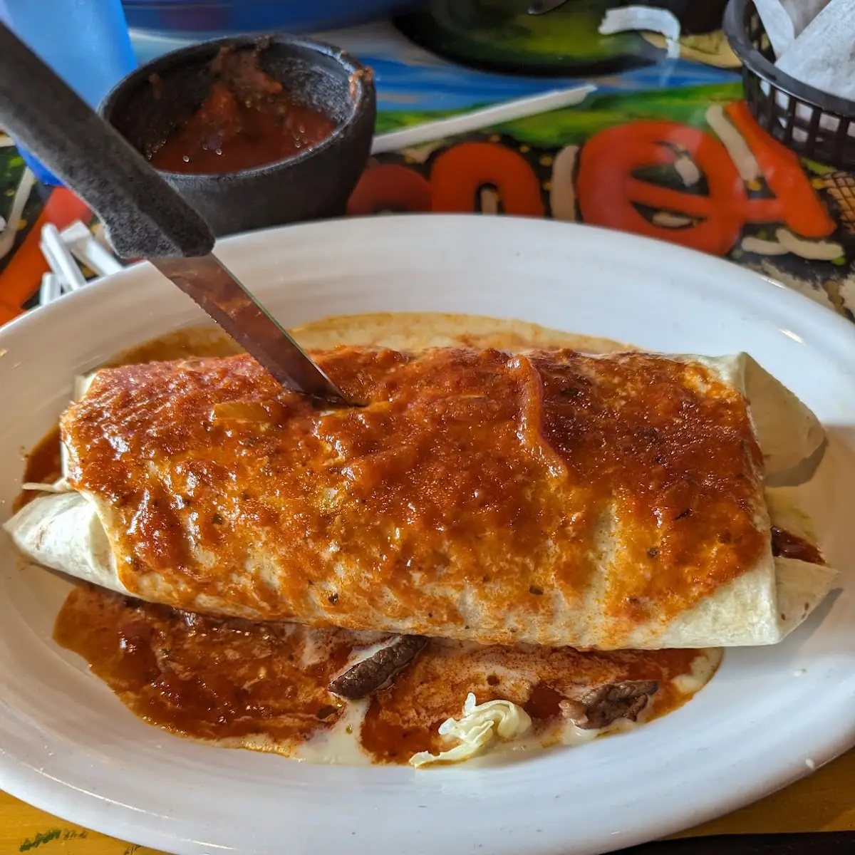 One Chile Relleno One Burrito and Rice