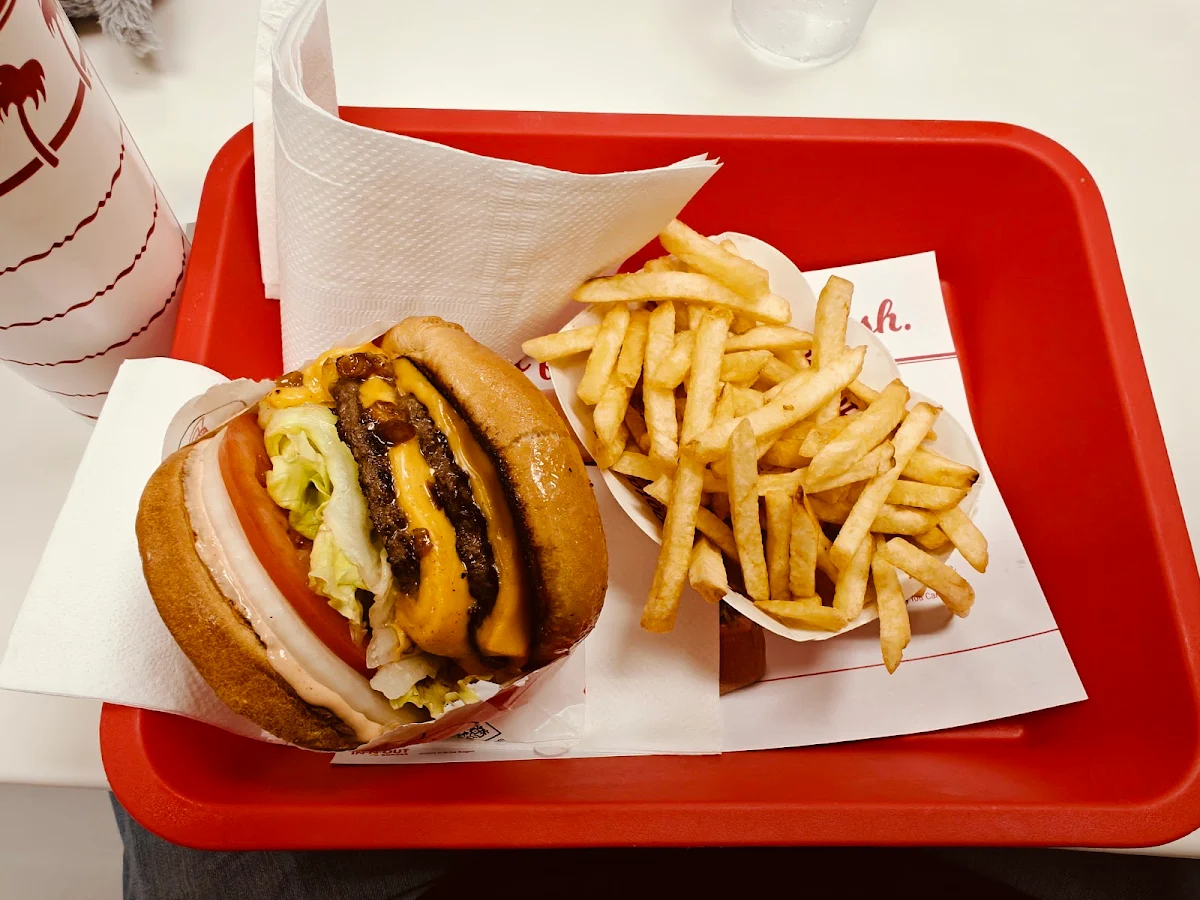 Double Double Cheeseburger and Fries