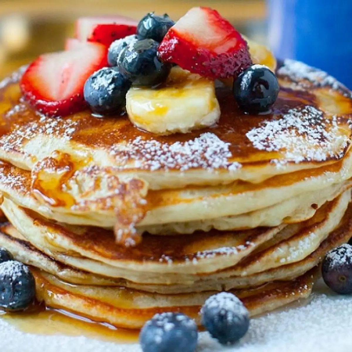 Short Stack of Hot Cakes with Fruit