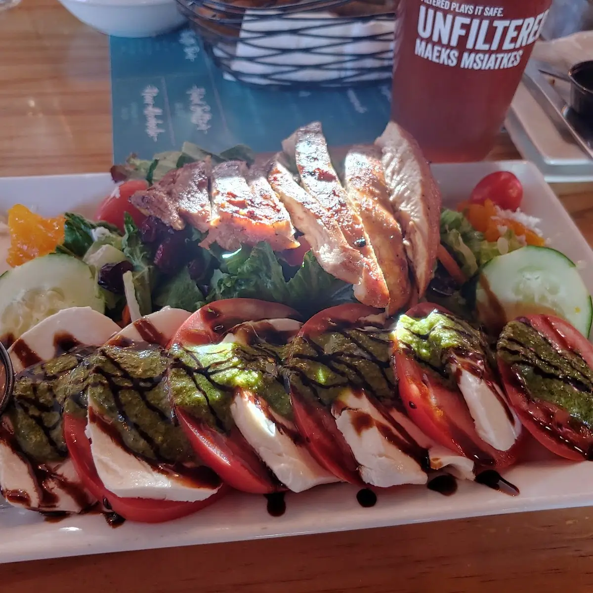 Caprese Salad with Grilled Chicken Breast