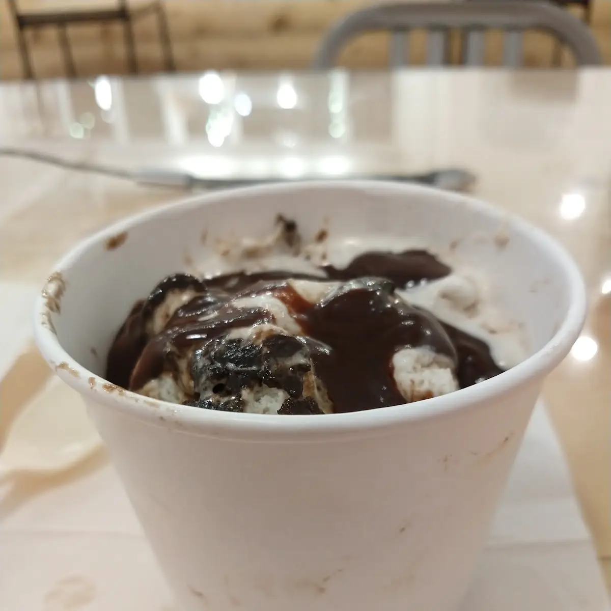 Single Scoop with Hot Fudge