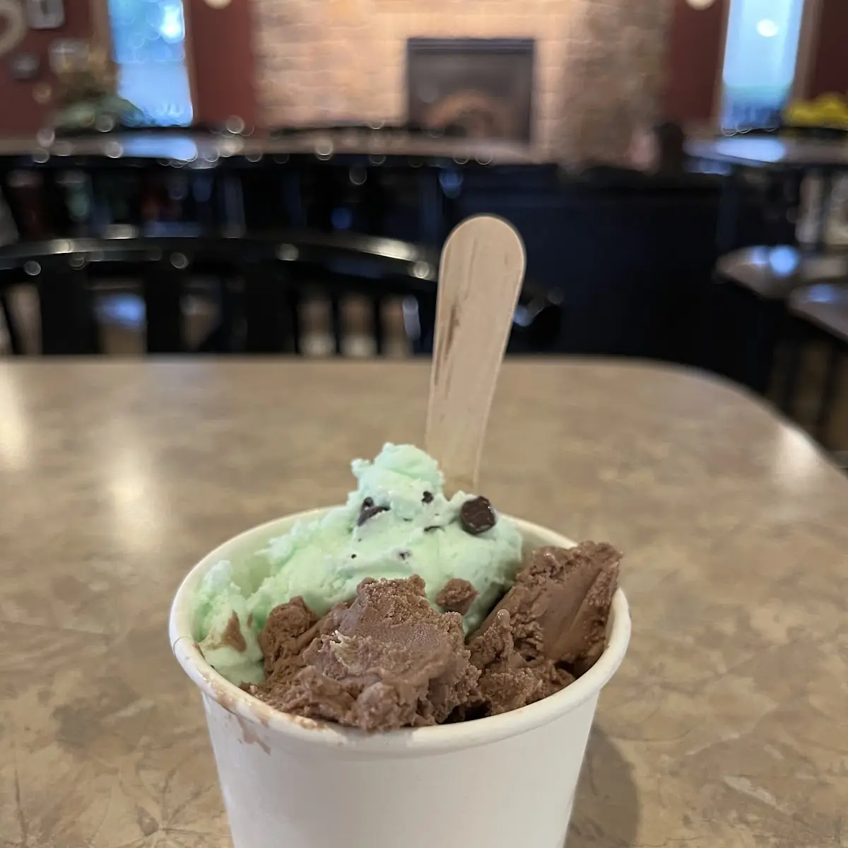 Kazakh Mountain Mint Chip Double Scoop Dish