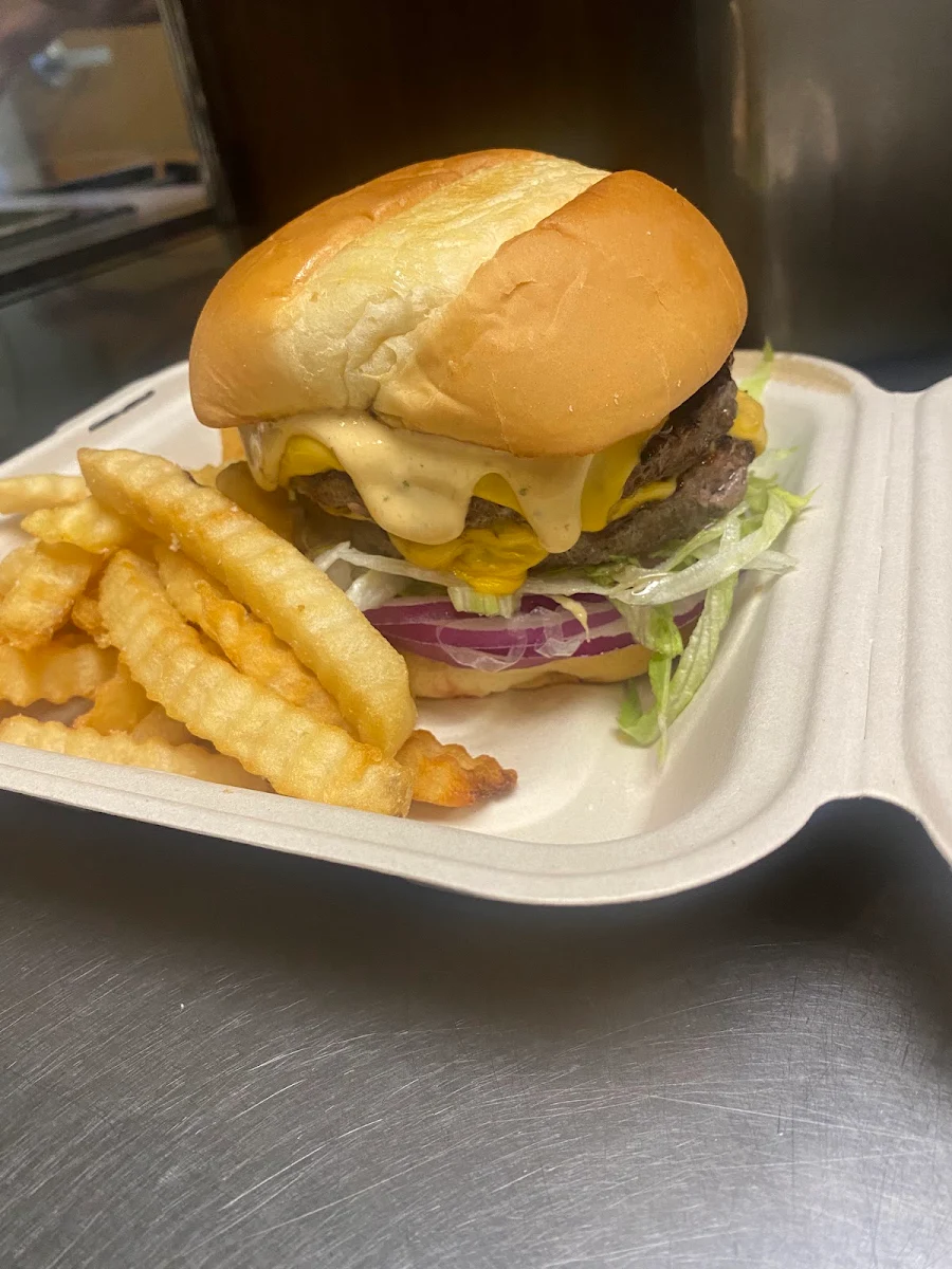 Cheese Burger and Fries