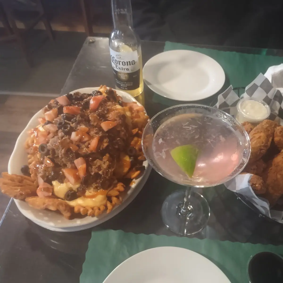 BBQ Pulled Pork Waffle Fries and Wings