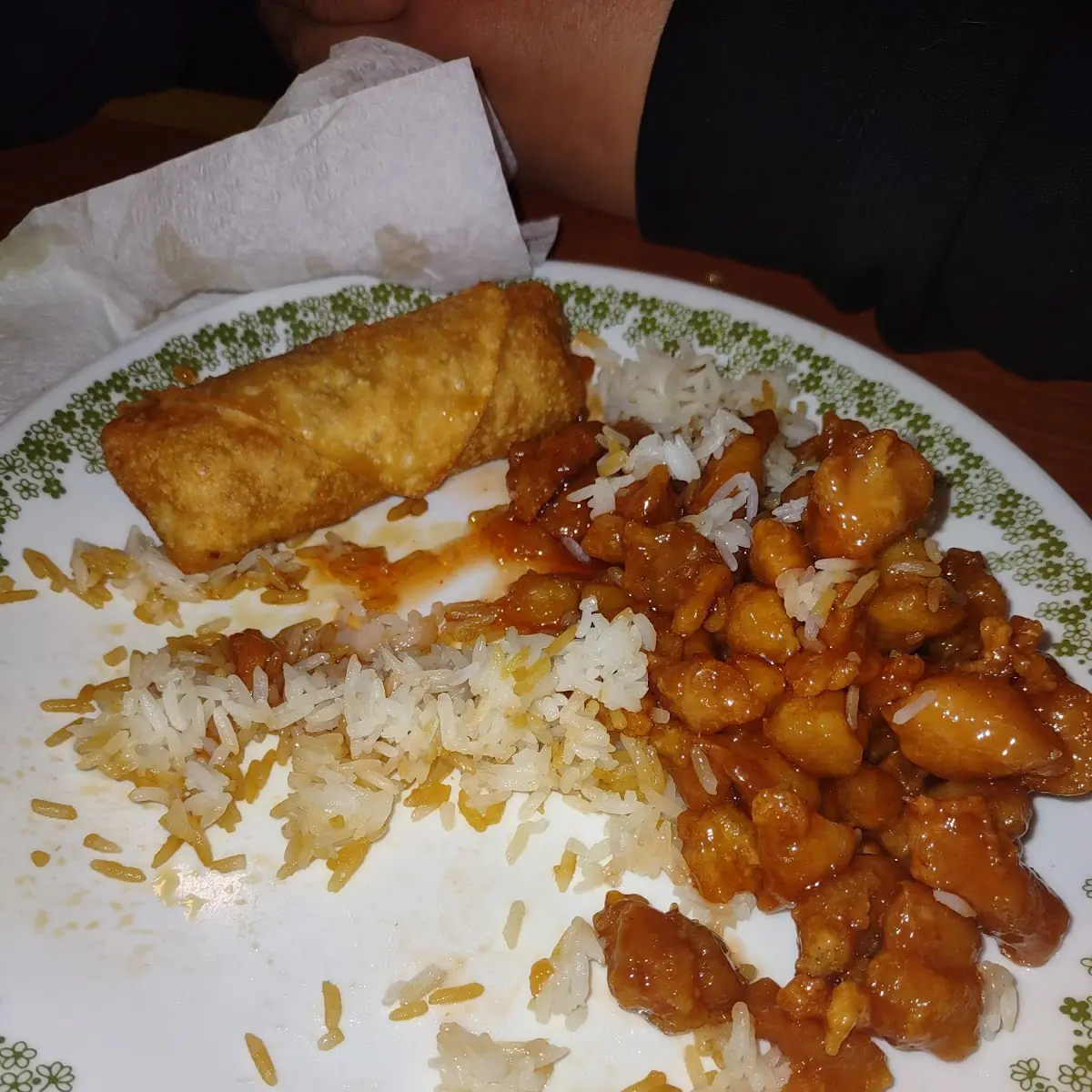 Honey Chicken with Egg Roll
