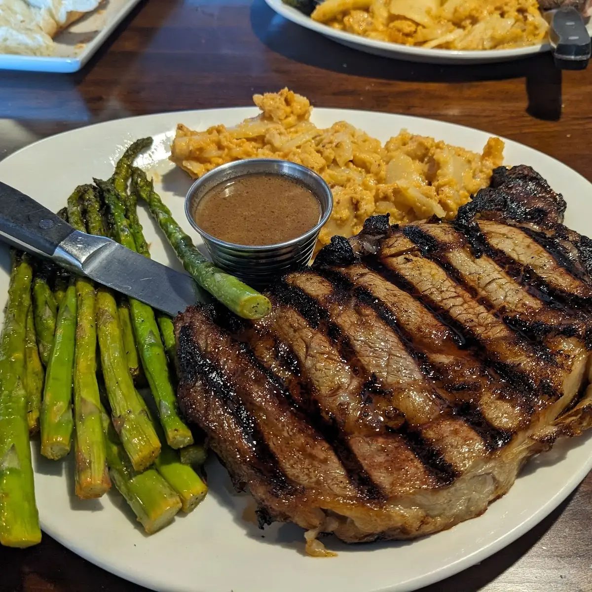 Boneless Rib Eye Steak with Peppercorn Sauce