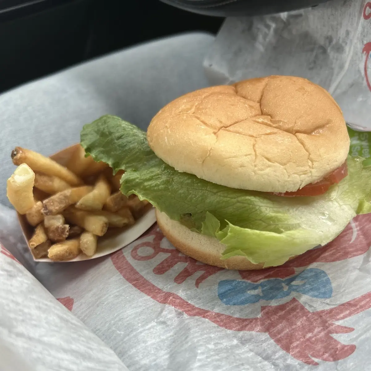 Bacon Cheese Burger and Fries