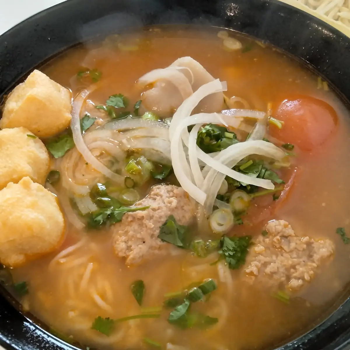 Crabmeat Tomato Basil Noodle Soup