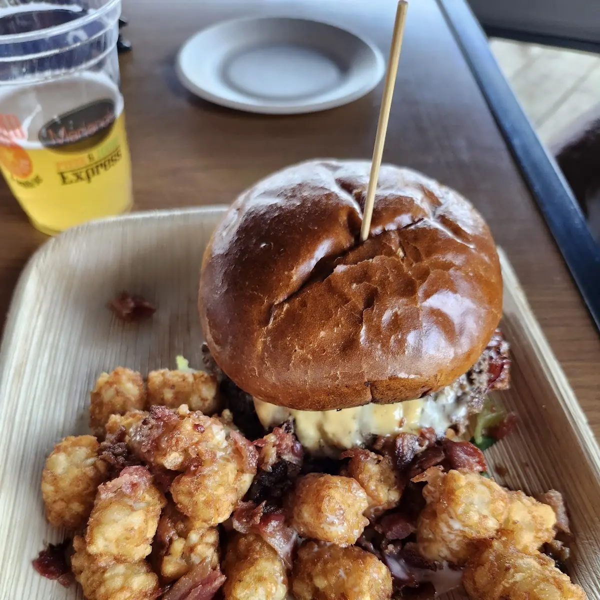 Dox Burger and Loaded Tater Tots