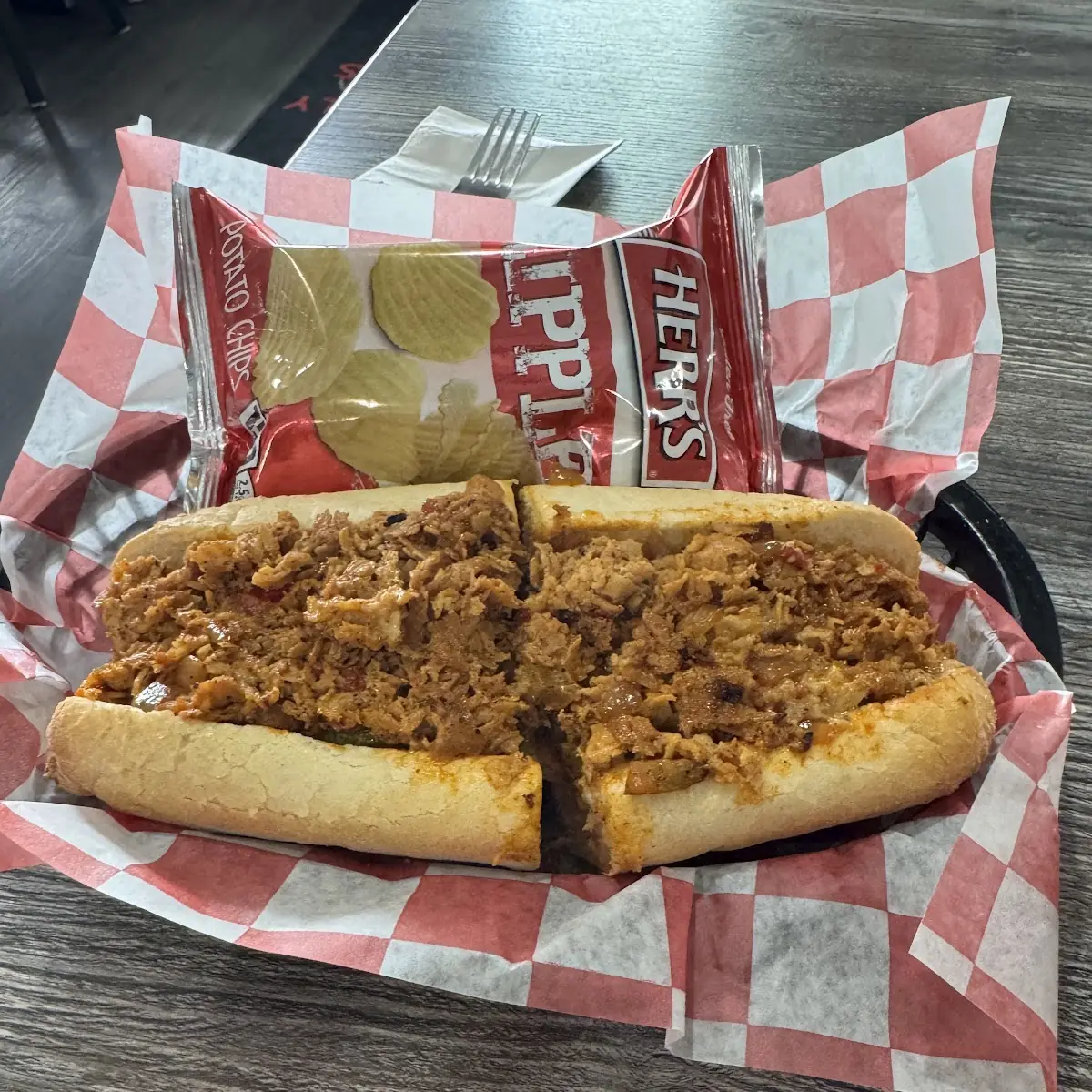 Cheesesteak Sandwich with Potato Chips