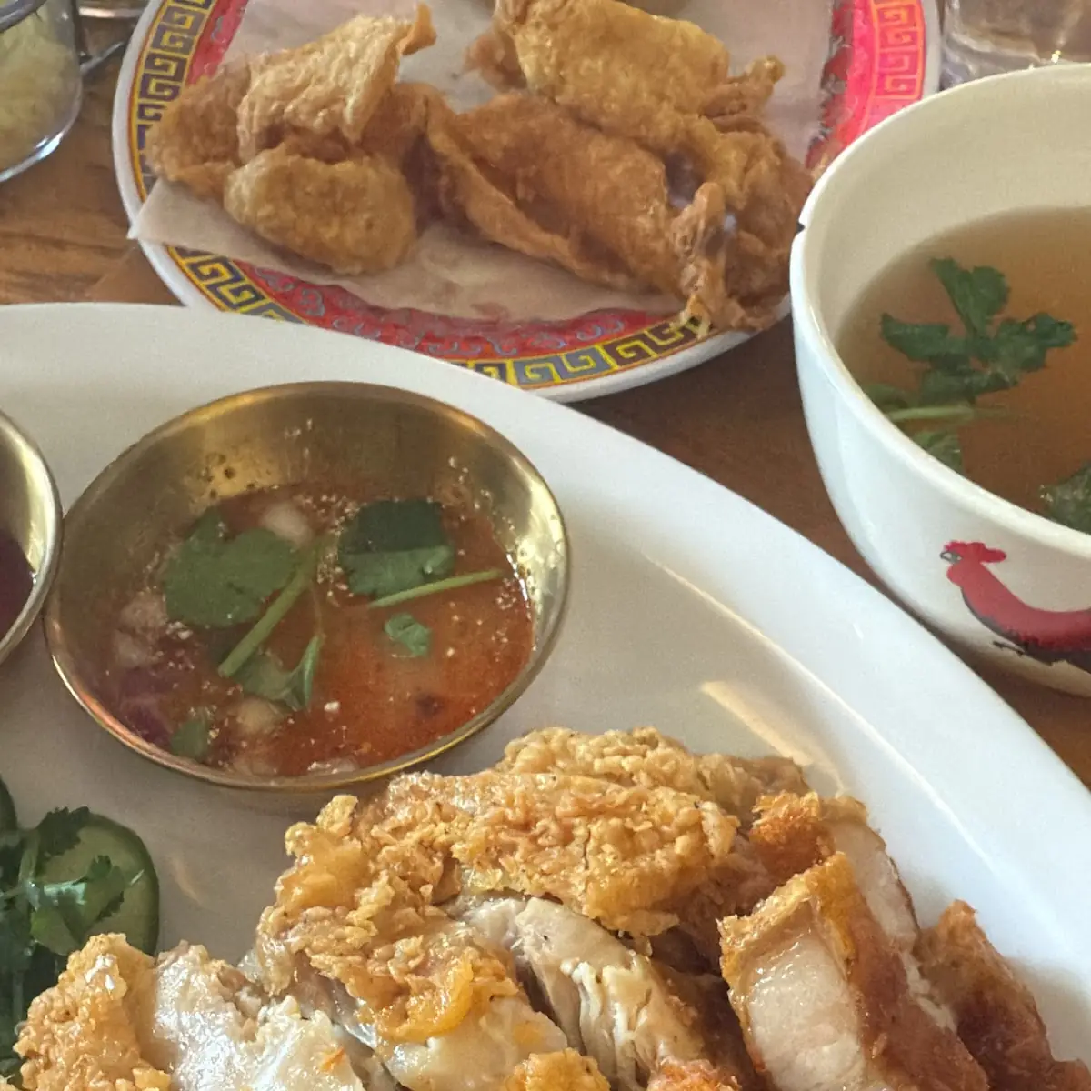 Combo Chicken Rice with Crispy Pork Belly