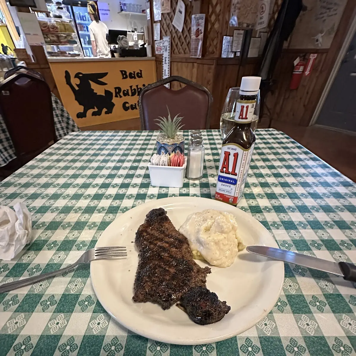NY Strip with Mashed Potatoes and Gravy