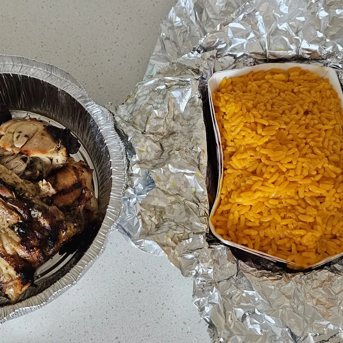 Charcoal Broiled Chicken with Rice