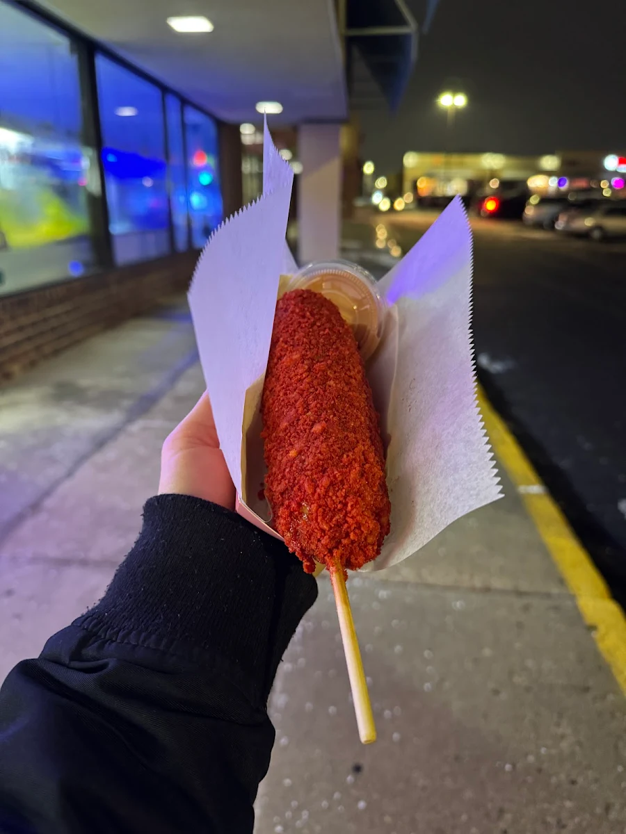 Hot Cheetos Corn Dog