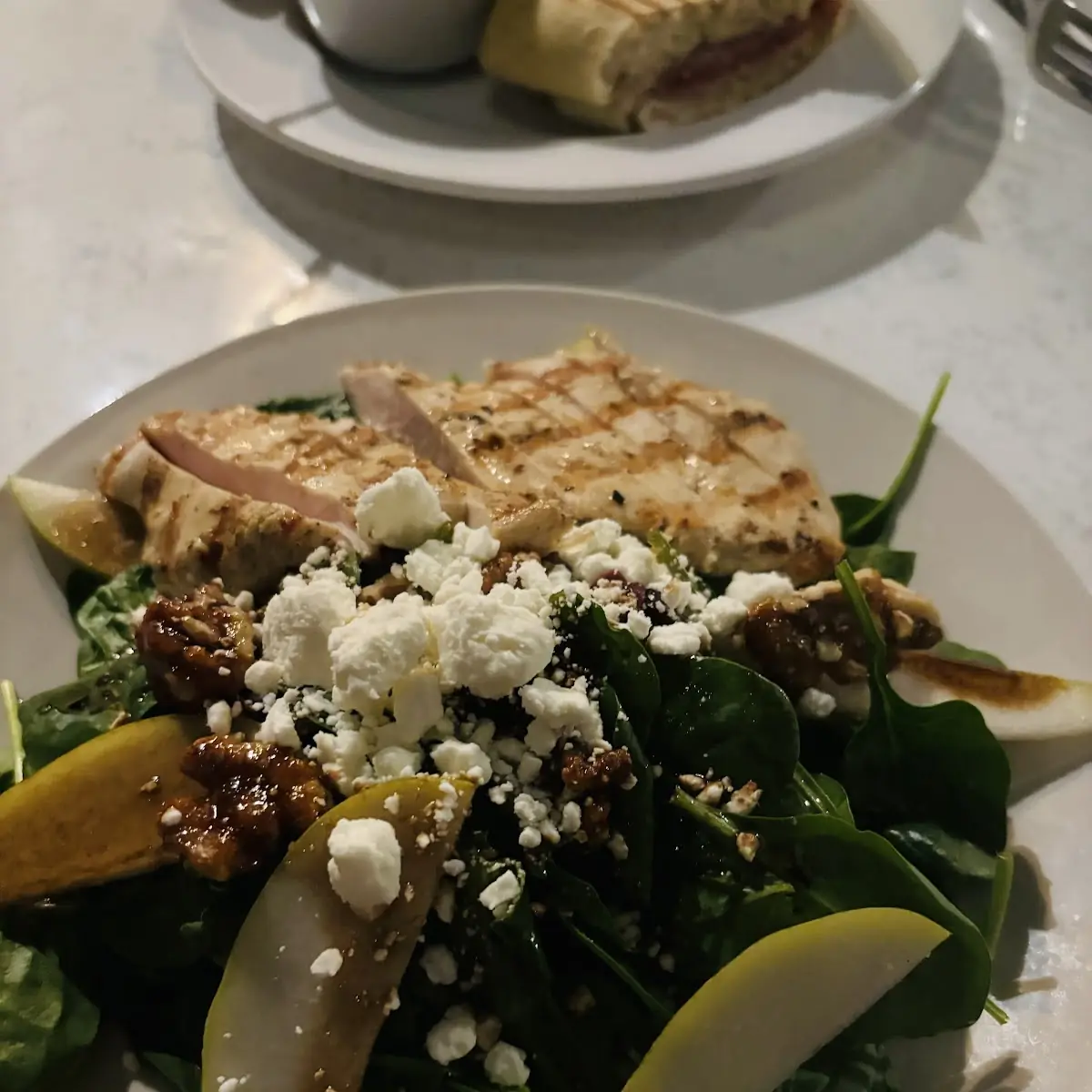 Spinach Pear & Goat Cheese Salad