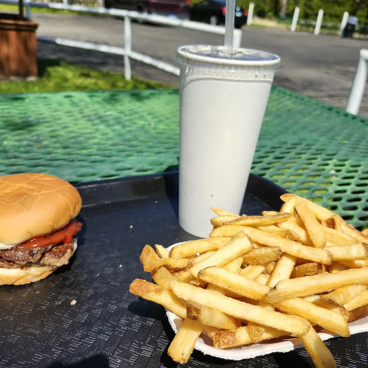 Double Hamburger French Fries Soft Drink