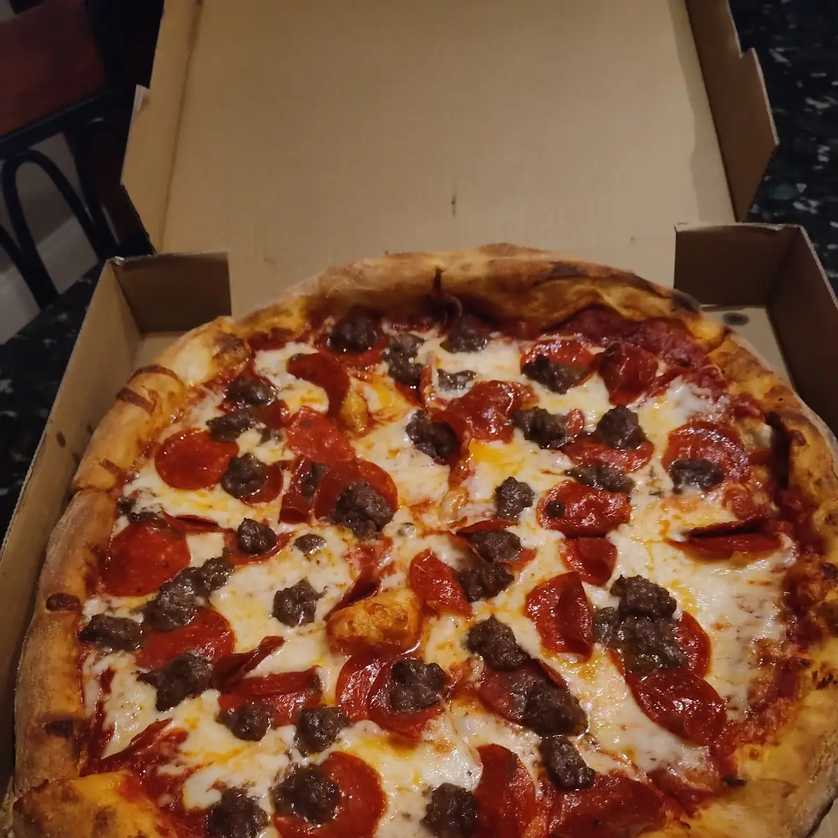 Hamburger and Pepperoni Pizza