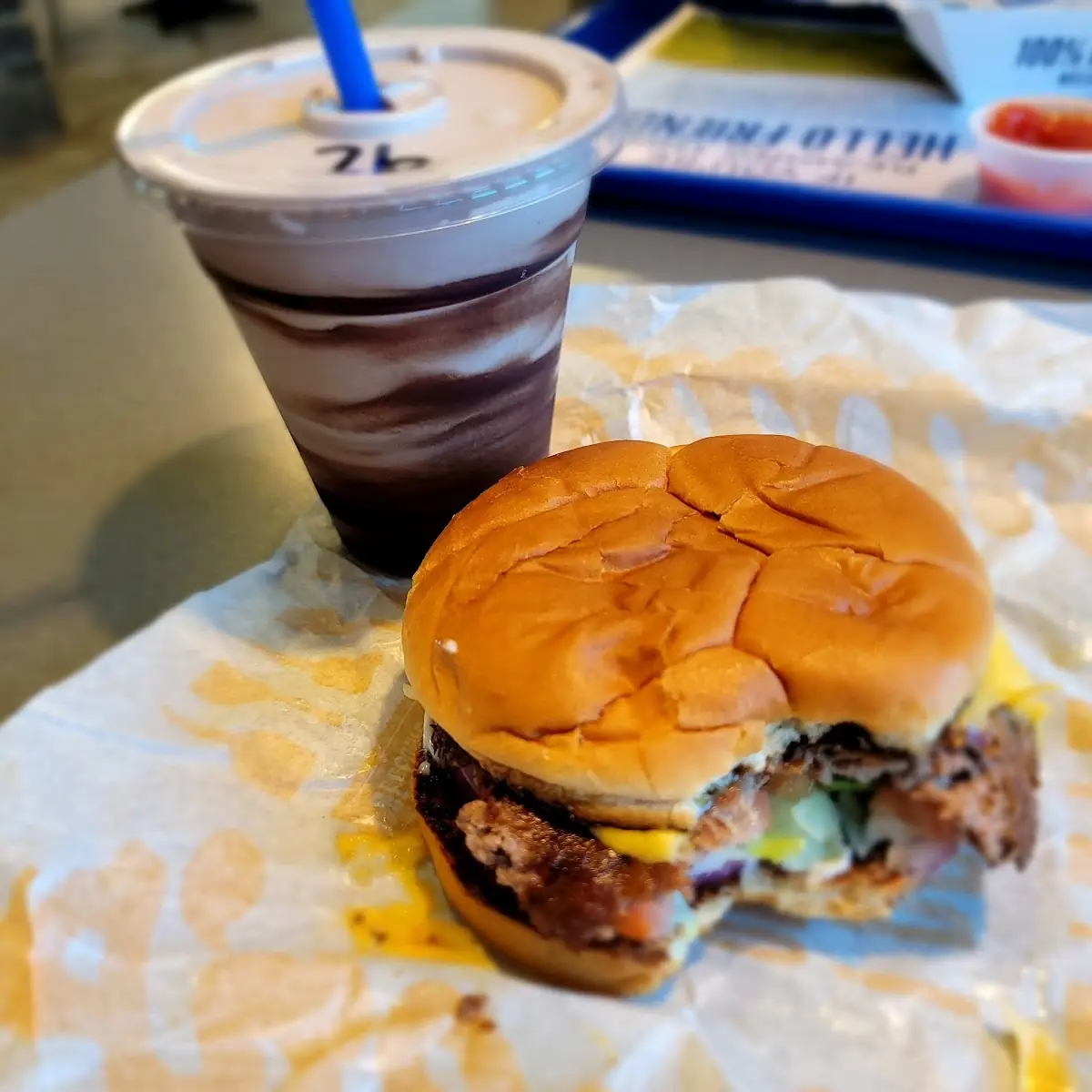 Burger and Chocolate Shake