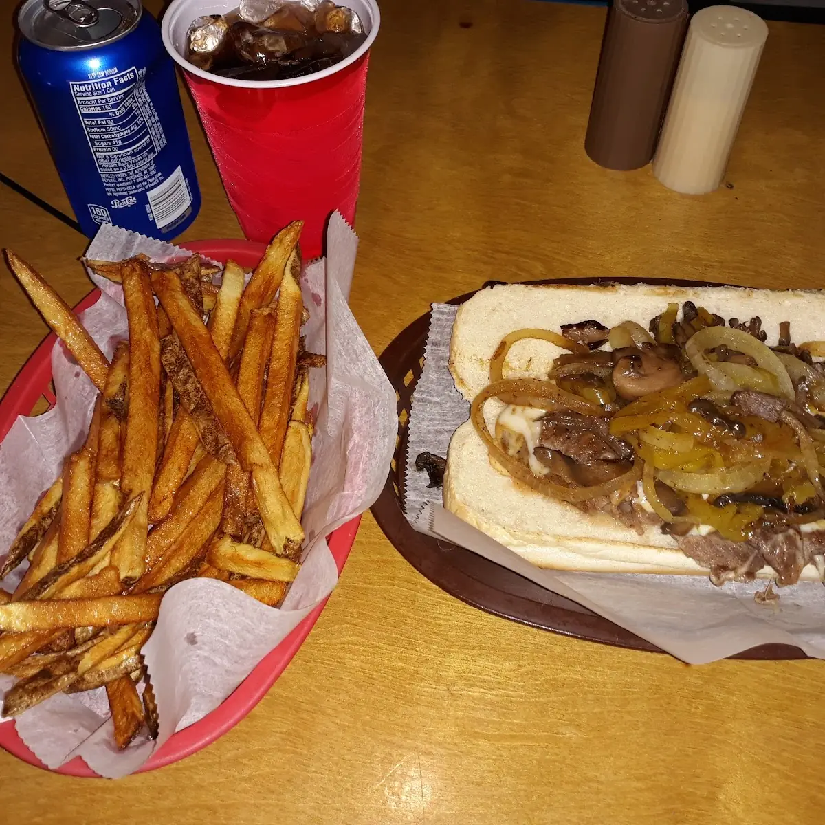 Steak Sandwich and Frys