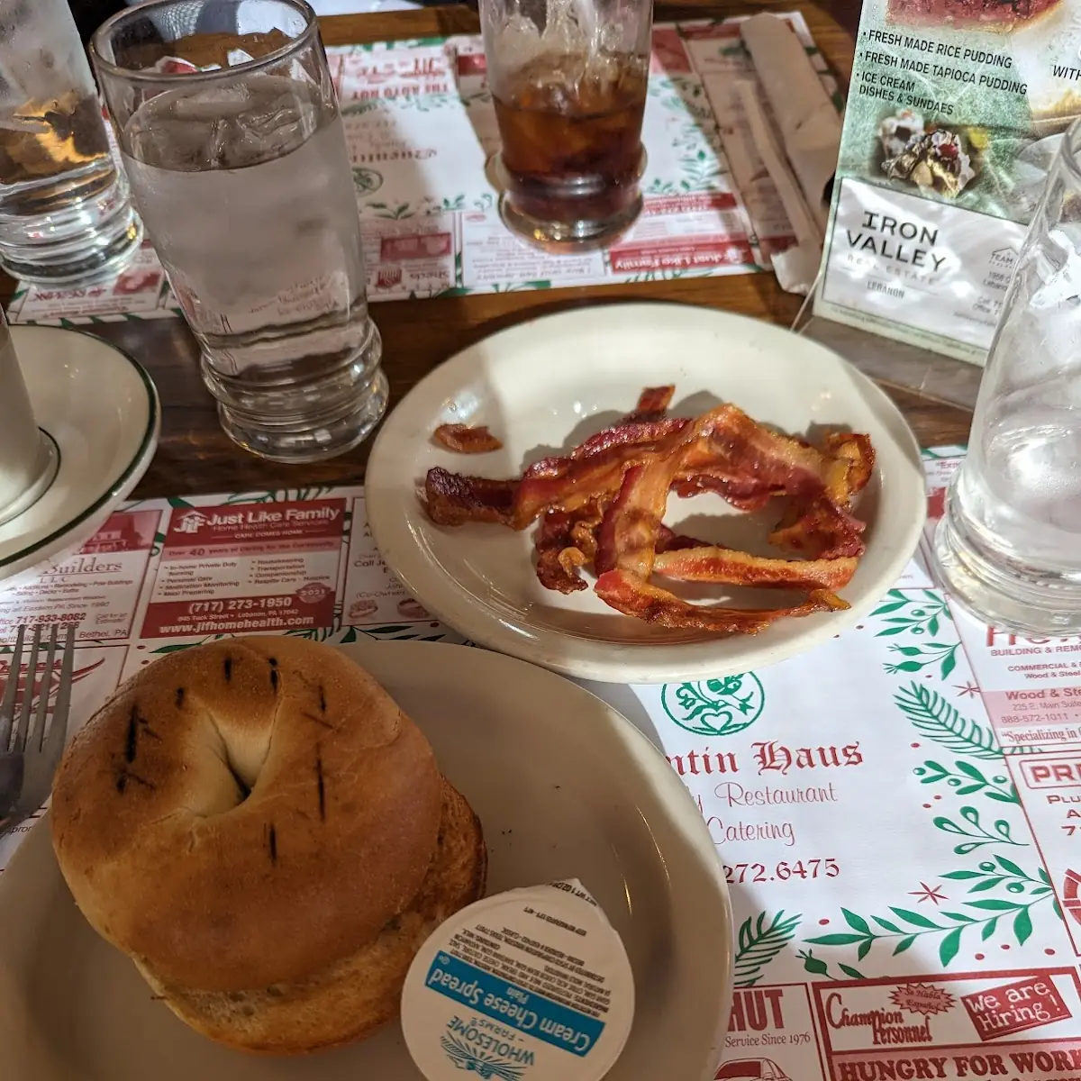 Bagel with Cream Cheese and Bacon