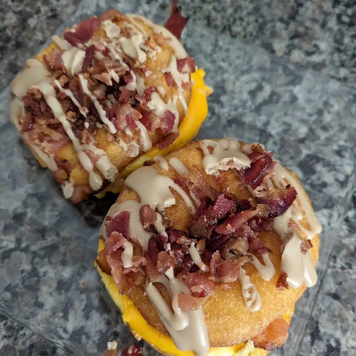 Breakfast Sandwich Donut with Maple and Bacon