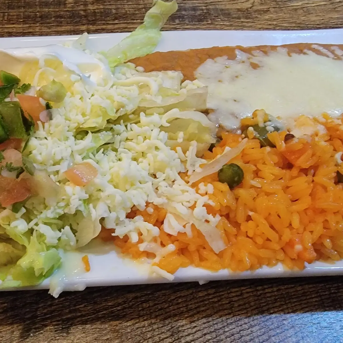 Rice Beans and Salad
