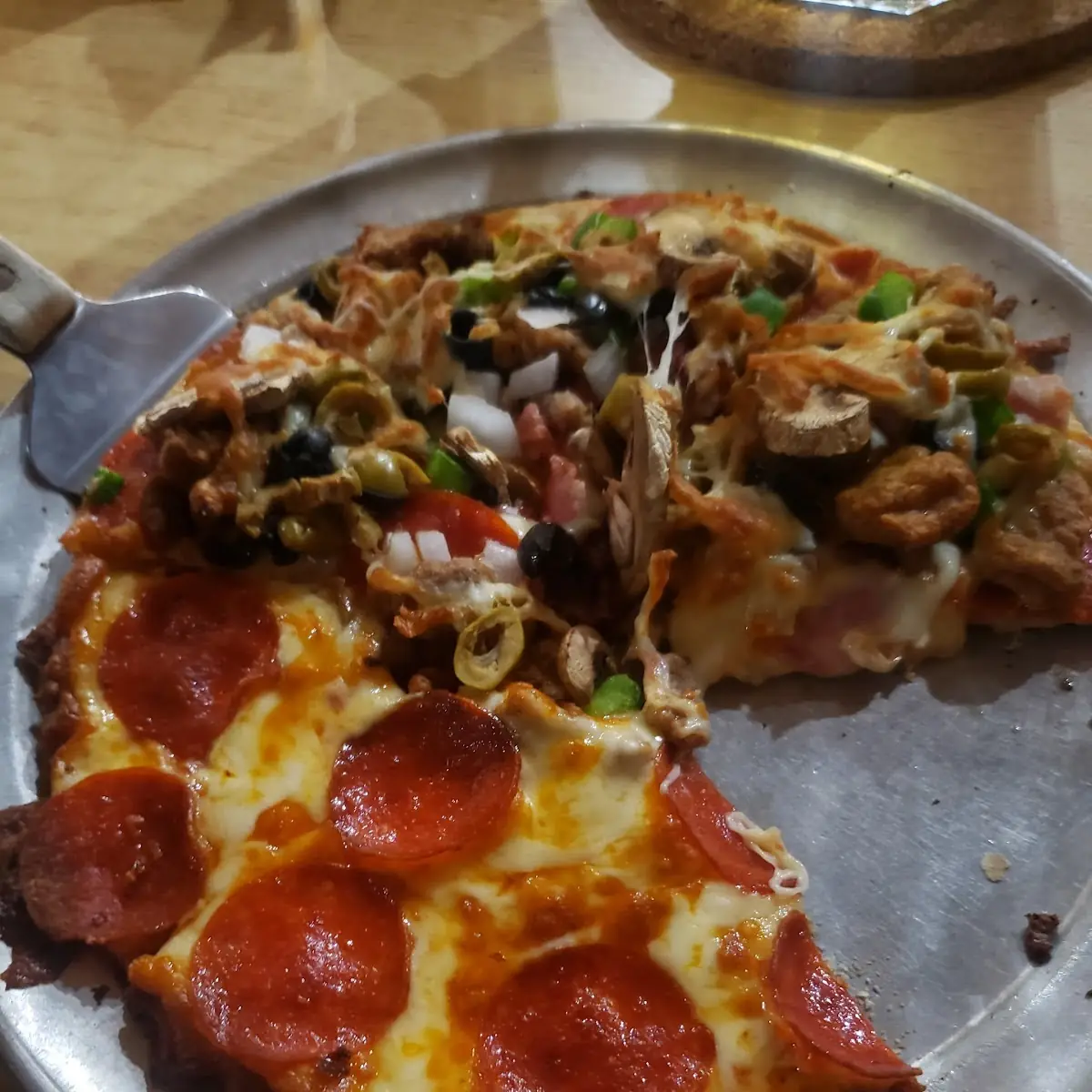 Half Supreme Half Pepperoni Pizza