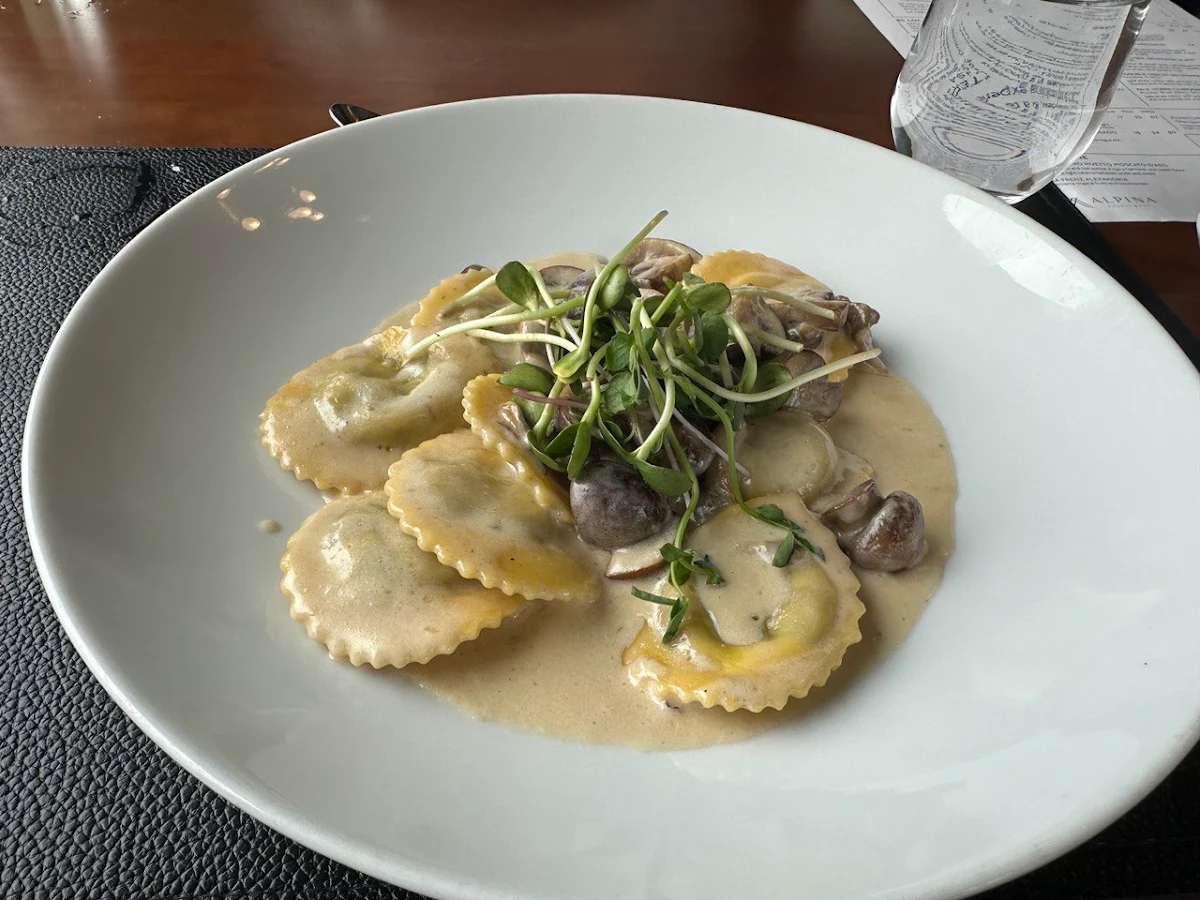 Mushroom Ravioli, Alpina Restaurant at Villa Eyrie Resort