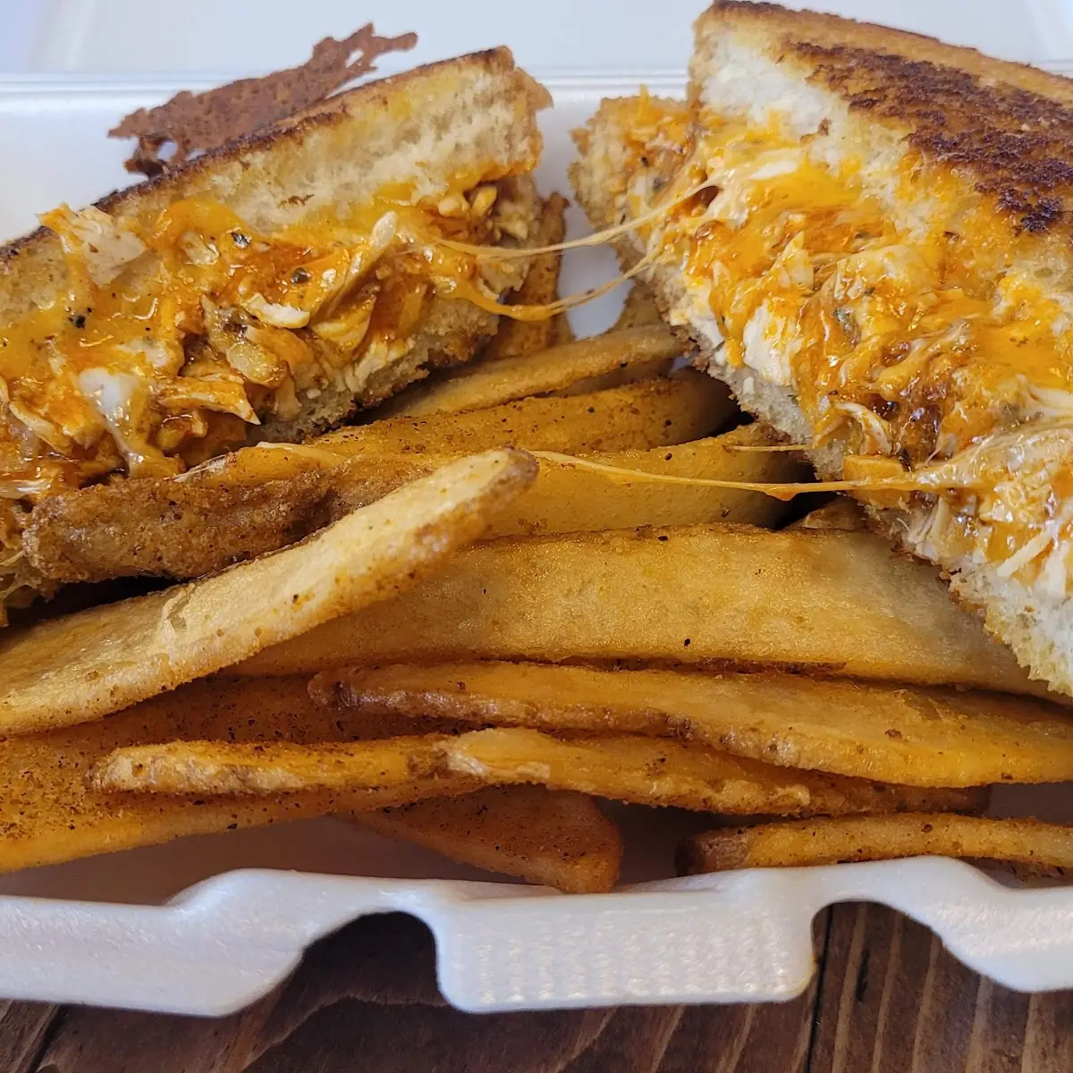 Buffalo Chicken Mancini and Flat Fries