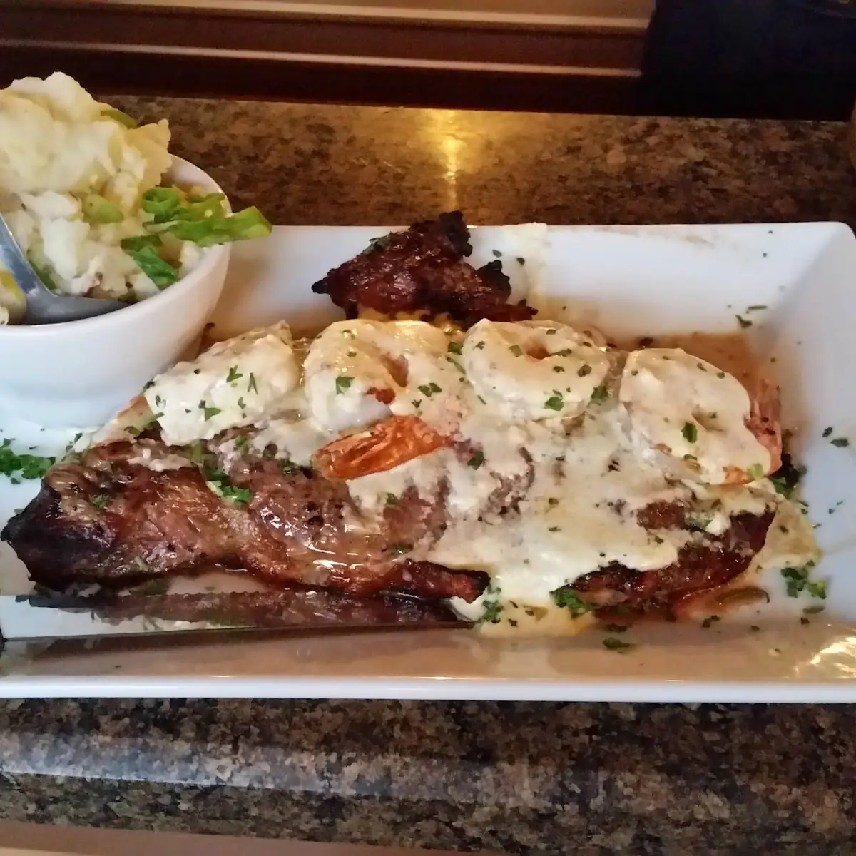 Surf and Turf with Ribeye Loaded Mashed Potatoes