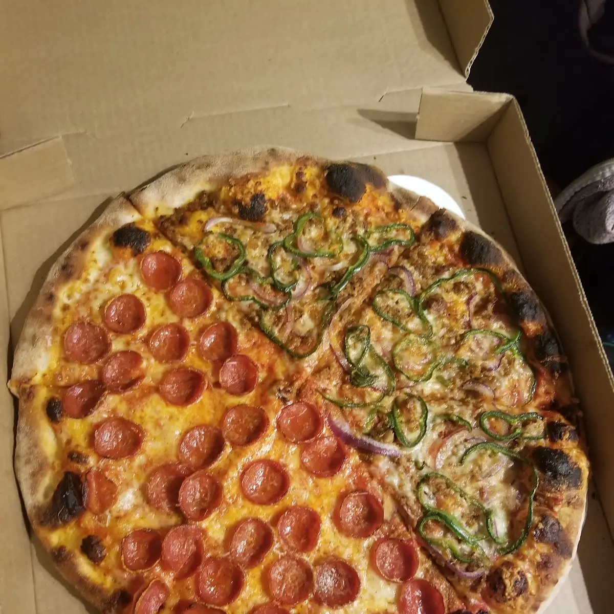 Half Pepperoni and Half Sausage & Peppers