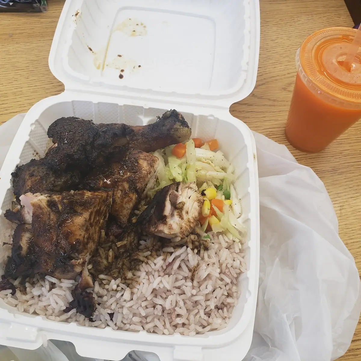 Jerk Chicken w Rice & Peas