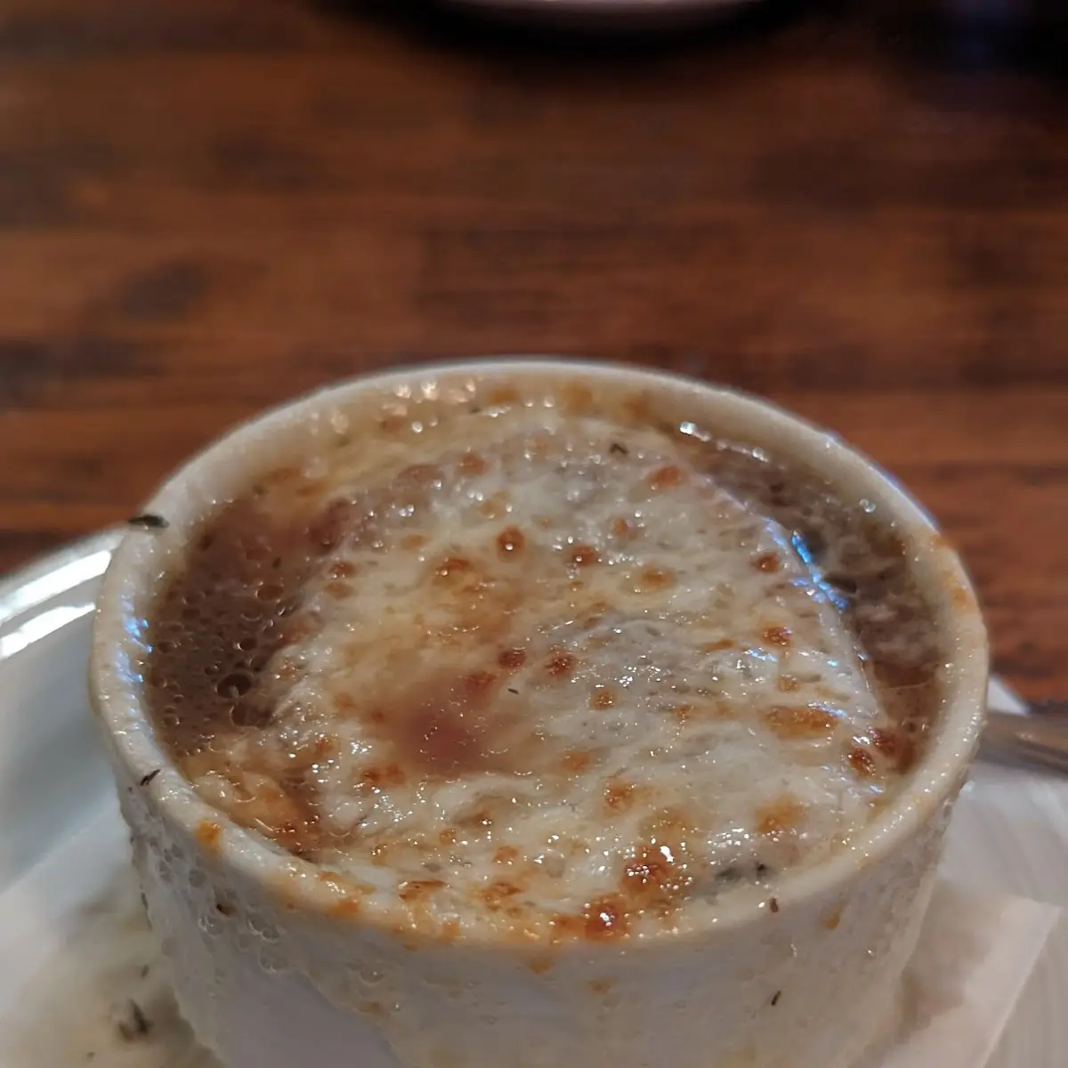 French Onion Soup with Melted Cheese