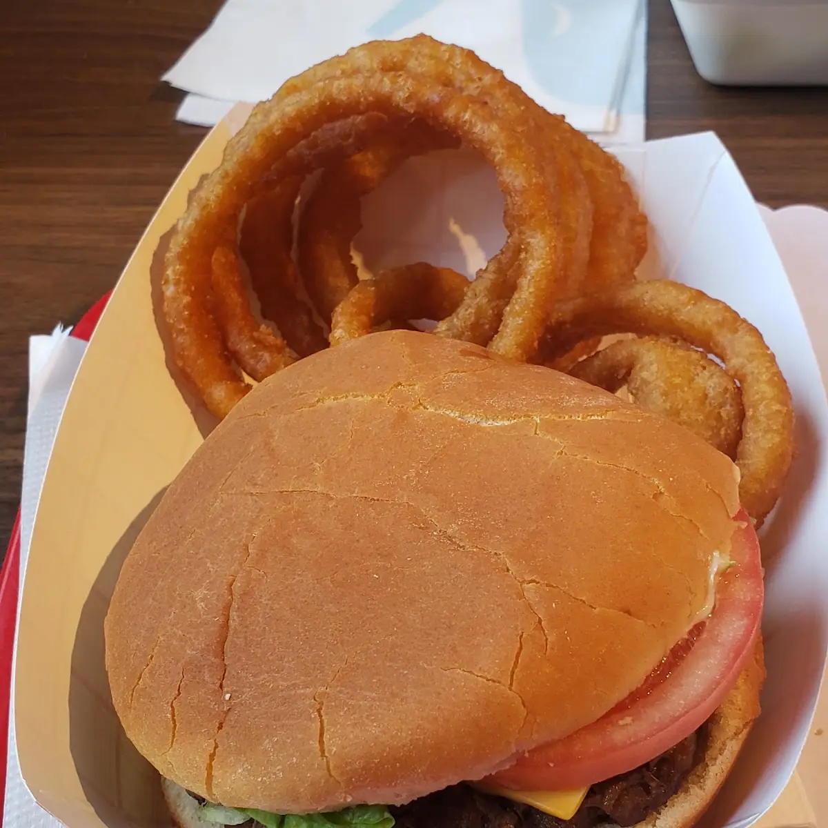 1 4lb Cheeseburger with Onion Rings