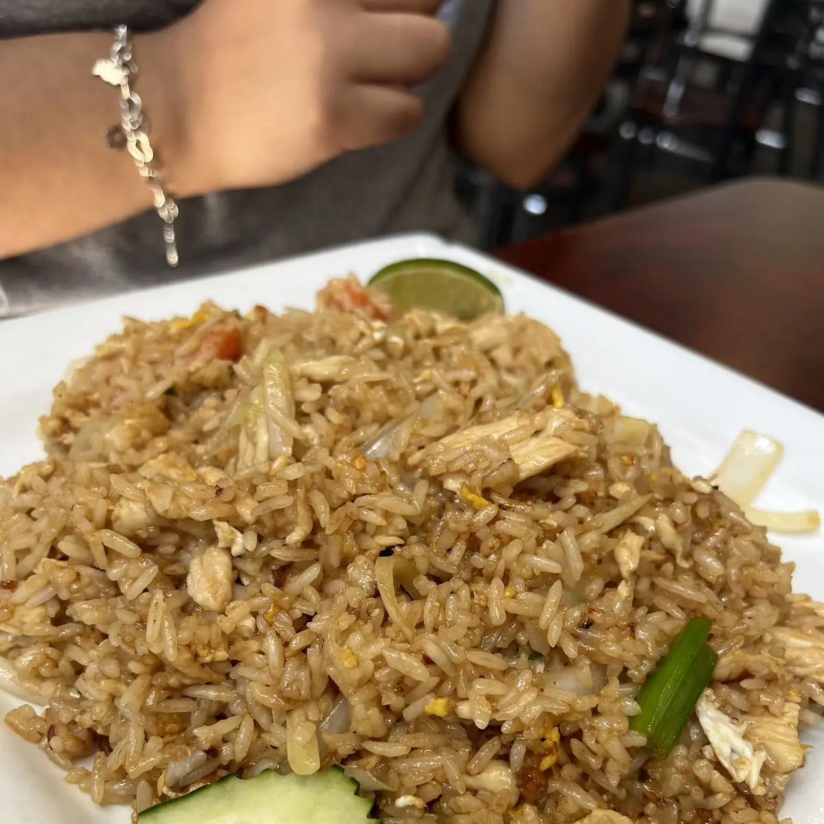 Thai Basil Fried Rice with Chicken Spicy